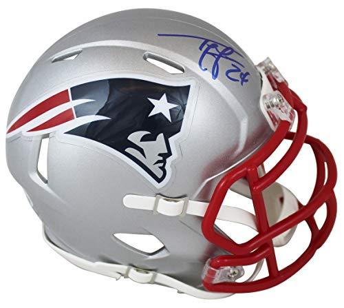 Patriots Ty Law Authentic Signed Speed Mini Helmet Autographed BAS Witnessed - 757 Sports Collectibles