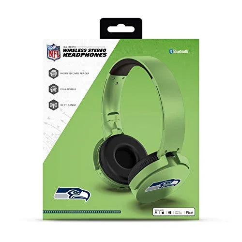 NFL Seattle Seahawks Wireless Bluetooth Headphones, Team Color - 757 Sports Collectibles