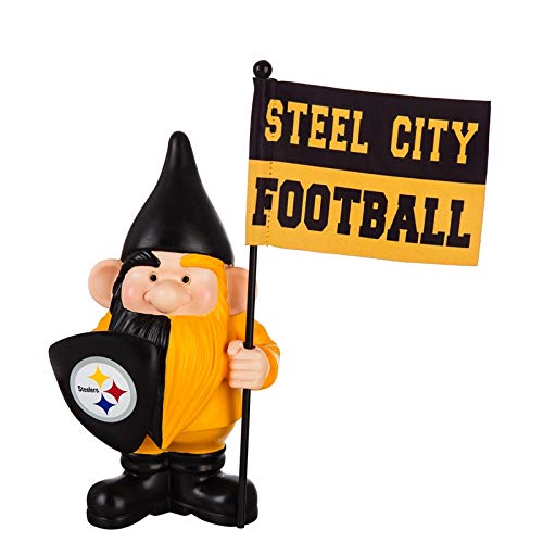 Team Sports America Pittsburgh Steelers, Flag Holder Gnome - 757 Sports Collectibles