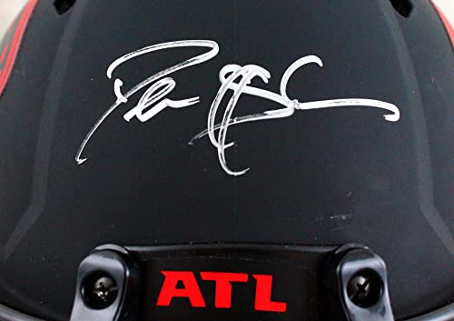 Deion Sanders Autographed Atlanta Falcons F/S Eclipse Speed Authentic Helmet-Beckett W Hologram Silver - 757 Sports Collectibles