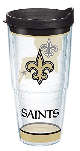 Tervis Made in USA Double Walled NFL New Orleans Saints Insulated Tumbler Cup Keeps Drinks Cold & Hot, 24oz, Tradition - 757 Sports Collectibles