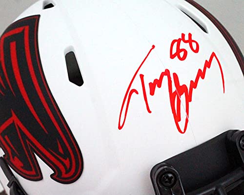 Tony Gonzalez Autographed Falcons Lunar Speed Mini Helmet- Beckett W Dark Red - 757 Sports Collectibles