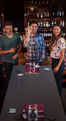 SOAR NCAA Tabletop Cornhole Game and Bluetooth Speaker, Oklahoma Sooners - 757 Sports Collectibles