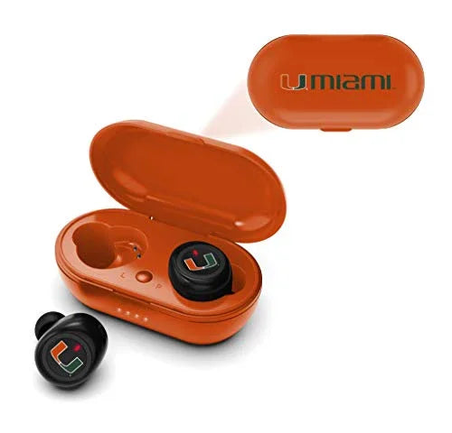 NCAA Miami Hurricanes True Wireless Earbuds, Team Color - 757 Sports Collectibles