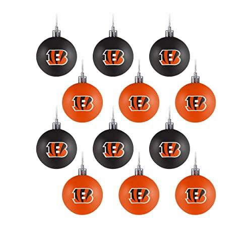 Cincinnati Bengals 12 Pack Plastic Ball Ornament Set - 757 Sports Collectibles