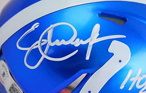 Eric Dickerson Autographed Indianapolis Colts Flash Speed Mini Helmet W/HOF- Beckett W Hologram White - 757 Sports Collectibles