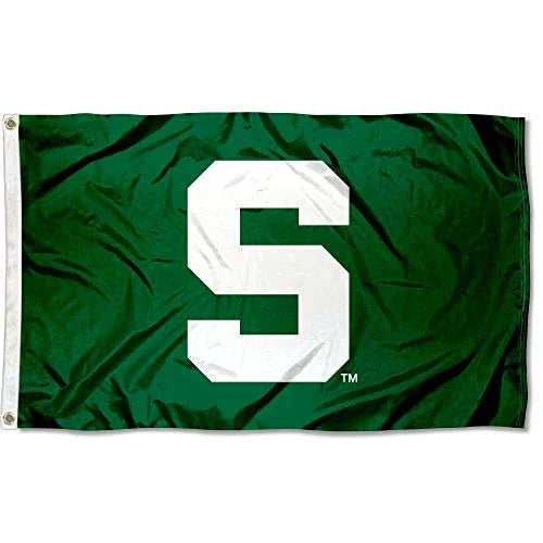 Michigan State University Green Flag and USA 3x5 Flag Set - 757 Sports Collectibles