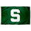 Michigan State University Green Flag and USA 3x5 Flag Set - 757 Sports Collectibles