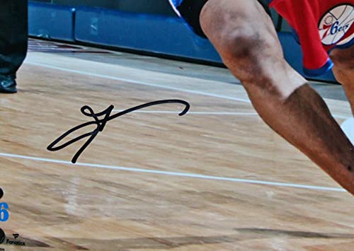 Allen Iverson Autographed Philadelphia 76ers 16x20 Red Jsy Photo-Beckett W Hologram Black - 757 Sports Collectibles