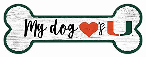 Fan Creations NCAA Miami Hurricanes Unisex University of Miami Dog Bone Sign, Team Color, 6 x 12 - 757 Sports Collectibles