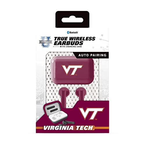 SOAR NCAA True Wireless Earbuds V.4, Virginia Tech Hokies - 757 Sports Collectibles