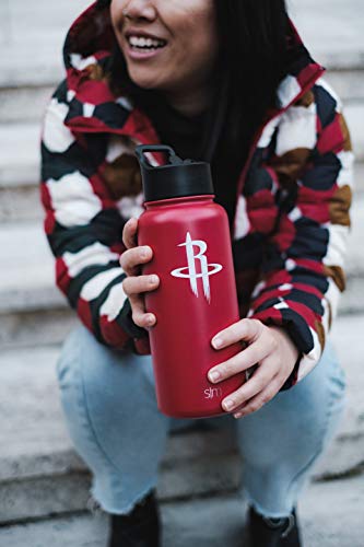 Simple Modern NBA Houston Rockets 32oz Water Bottle with Straw Lid Insulated Stainless Steel Summit - 757 Sports Collectibles