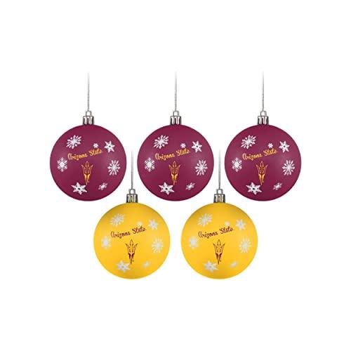 FOCO Arizona State Sun Devils NCAA 5 Pack Shatterproof Ball Ornament Set - 757 Sports Collectibles