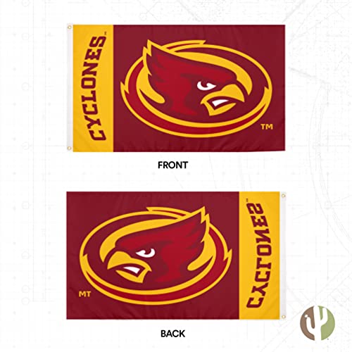 Desert Cactus Iowa State University Flag Cyclones ISU Flags Banners 100% Polyester Indoor Outdoor 3x5 (Team Name) - 757 Sports Collectibles