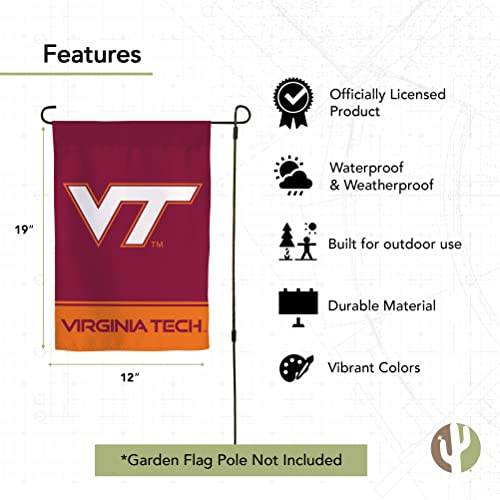 Virginia Tech Garden Flag Hokies VT Banner 100% Polyester (Design A) - 757 Sports Collectibles