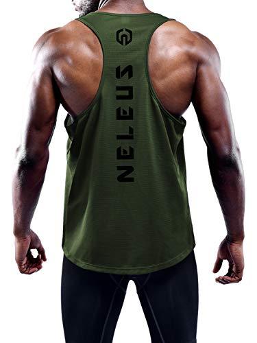 Neleus Men's 3 Pack Dry Fit Workout Gym Muscle Tank Tops,5031,Black,Grey,Olive Green,XL,EU 2XL - 757 Sports Collectibles