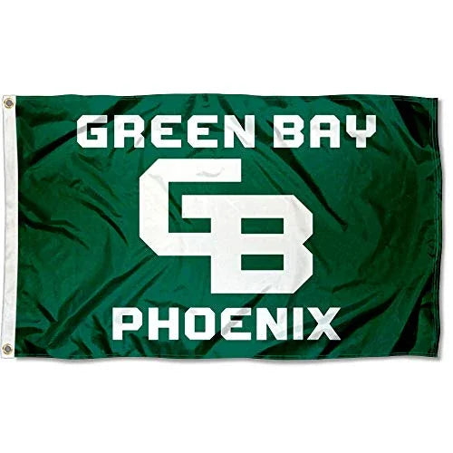 College Flags & Banners Co. Wisconsin Green Bay Phoenix GB Logo Flag - 757 Sports Collectibles
