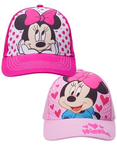 Disney Girls 2 Pack Cotton Baseball Cap: Minnie Mouse, Fancy Nancy, Vamperina (Toddler/Little Girls), Size Age 2-4, Minnie Mouse Pink - 757 Sports Collectibles