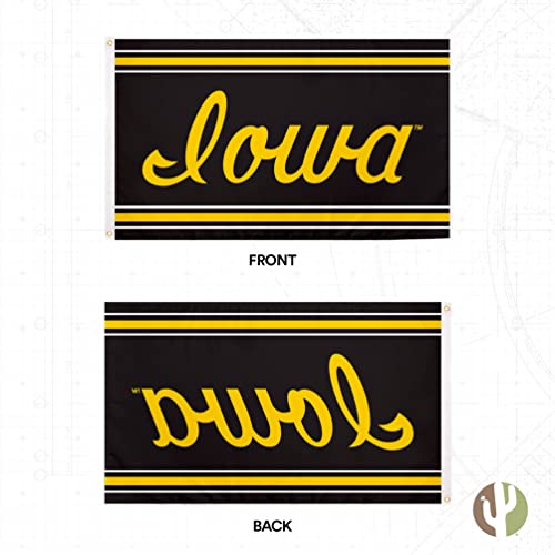 Desert Cactus University of Iowa Flag Hawkeyes Flags Banners 100% Polyester Indoor Outdoor 3x5 (Vintage B) - 757 Sports Collectibles