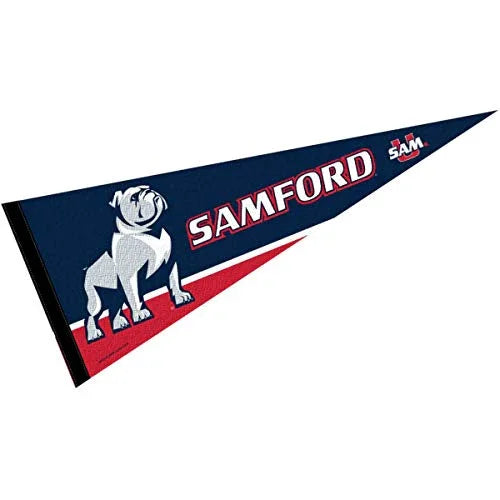 College Flags & Banners Co. Samford Bulldogs Pennant Full Size Felt - 757 Sports Collectibles