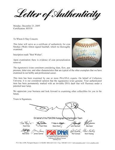 Dodgers Walter"Smokey" Alston"Best Wishes" Signed Baseball PSA/DNA #I05530 - 757 Sports Collectibles