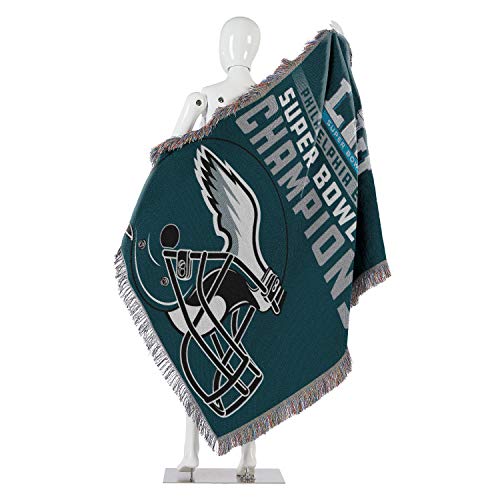 Northwest NFL Philadelphia Eagles Unisex-Adult Woven Tapestry Throw Blanket, 48" x 60", Super Bowl 52 Champions - 757 Sports Collectibles