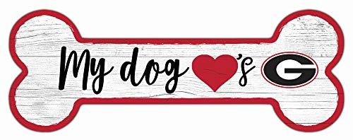 Fan Creations NCAA Georgia Bulldogs Unisex University of Georgia Dog Bone Sign, Team Color, 6 x 12 - 757 Sports Collectibles
