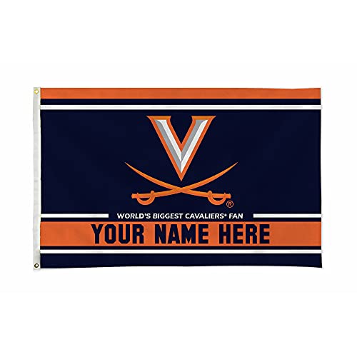 Rico Industries NCAA Virginia Cavaliers Personalized - Custom 3' x 5' Banner Flag - Made in The USA - Indoor or Outdoor Décor - 757 Sports Collectibles