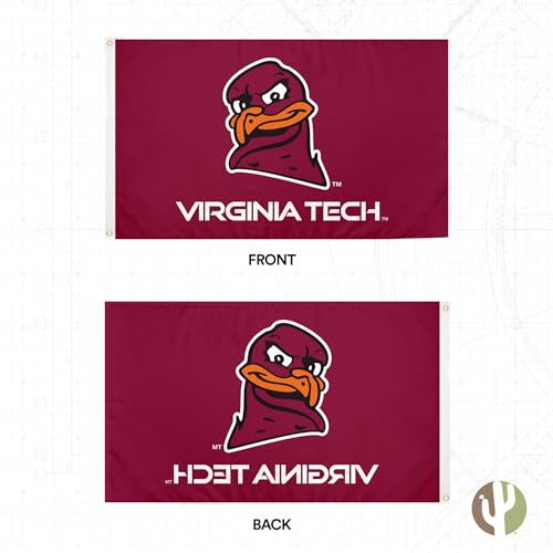 Desert Cactus Virginia Tech Flag Hokies VT Flags Banners 100% Polyester Indoor Outdoor 3x5 (Style 2a) - 757 Sports Collectibles