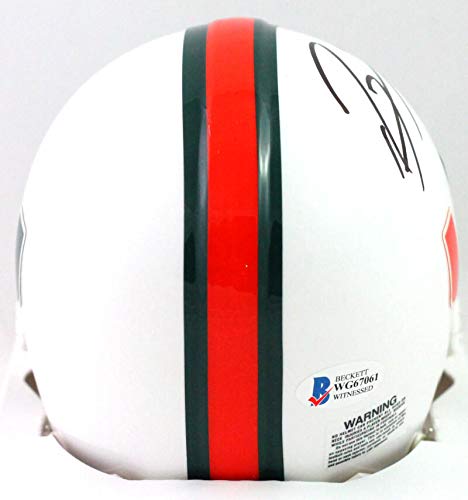 Ray Lewis Autographed Miami Hurricanes Mini Helmet- Beckett W Black - 757 Sports Collectibles