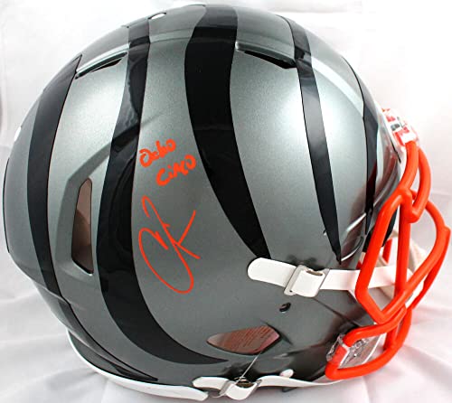 Chad Johnson Autographed Cincinnati Bengals F/S Flash Speed Authentic Helmet w/Insc.-Beckett W Hologram Orange - 757 Sports Collectibles