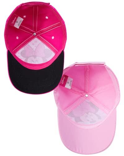 Disney Girls 2 Pack Cotton Baseball Cap: Minnie Mouse, Fancy Nancy, Vamperina (Toddler/Little Girls), Size Age 2-4, Minnie Mouse Pink - 757 Sports Collectibles