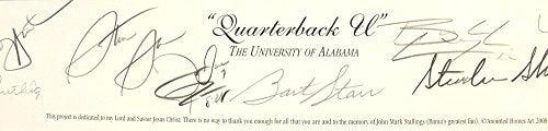 Alabama Crimson Tide Autographed/Signed "Quarterback U" Framed Print - Featuring Stabler, Starr, Croyle & Todd - 757 Sports Collectibles