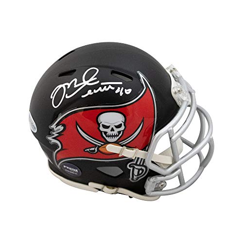 Mike Alstott Autographed Tampa Bay Buccaneers Flat Black Mini Football Helmet - BAS COA - 757 Sports Collectibles