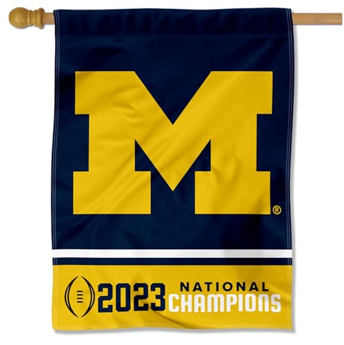 Michigan Team University Wolverines Football National 2023 Champions House Banner Flag - 757 Sports Collectibles