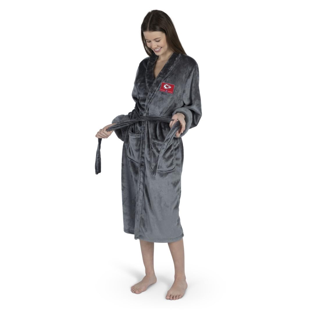 Northwest NFL Kansas City Chiefs Super Bowl LVIII Champions Silk Touch Bath Robe, Small/Medium, Luminary Champs - 757 Sports Collectibles