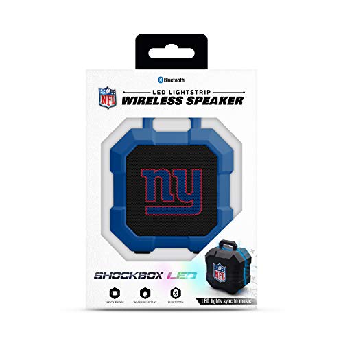NFL New York Giants Shockbox LED Wireless Bluetooth Speaker, Team Color - 757 Sports Collectibles