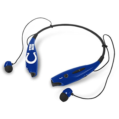 NFL SUCKERZ Wireless Bluetooth Neckband Earphones Stereo Earbuds with Microphone, Indianapolis Colts - 757 Sports Collectibles