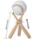 BaseGoal Wooden Baseball Softball Stand Display Consists of 3 Mini Baseball Bat and 1 Wooden Circles - 757 Sports Collectibles