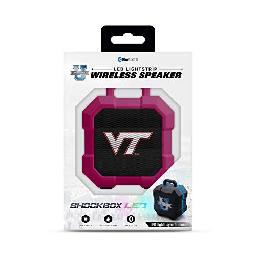 NCAA Virginia Tech Hokies Shockbox LED Wireless Bluetooth Speaker, Team Color - 757 Sports Collectibles
