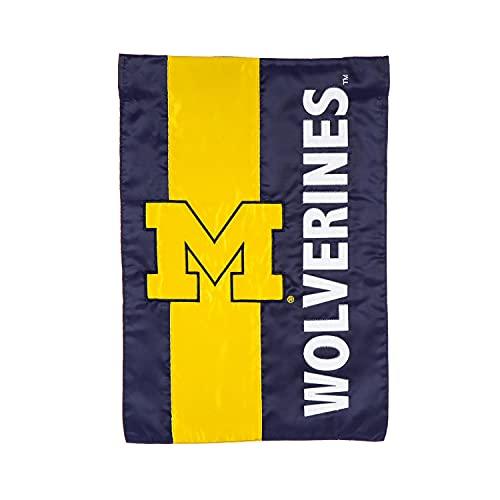 Team Sports America Collegiate University Of Michigan Embroidered Logo Applique Garden Flag, 12.5 x 18 inches Indoor Outdoor Double Sided Decor for Collegiate Fans - 757 Sports Collectibles