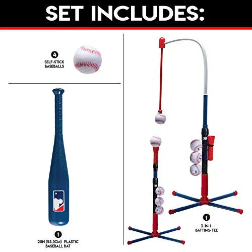 Franklin Sports Kids Teeball and Baseball Batting Tee - MLB 2-in-1 Grow-with-Me Tee - Adjustable Youth Hitting Tee - Perfect for Teeball and Baseball - 757 Sports Collectibles