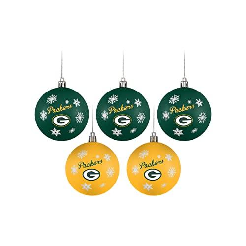 FOCO Green Bay Packers NFL 5 Pack Shatterproof Ball Ornament Set - 757 Sports Collectibles