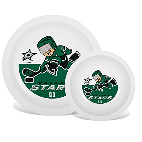Baby Fanatic Nhl Legacy Infant Plate & Bowl Set, Dallas Stars, for Ages 6 Months & Up - 757 Sports Collectibles