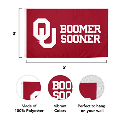 Desert Cactus University of Oklahoma Flag Sooners Flags Banners 100% Polyester Indoor Outdoor 3x5 (Style D) - 757 Sports Collectibles