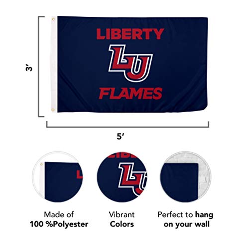 Desert Cactus Liberty University Flag Flames Flags Banners 100% Polyester Indoor Outdoor 3x5 (Style 2) - 757 Sports Collectibles