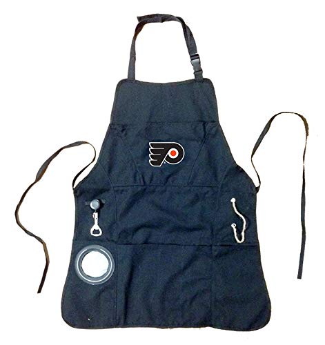 Team Sports America NHL Philadelphia Flyers Ultimate Grilling Apron Durable Cotton with Beverage Opener and Multi Tool For Football Fans Fathers Day and More - 757 Sports Collectibles