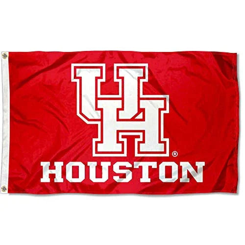 College Flags & Banners Co. Houston Cougars White UH Logo 3x5 Outdoor Banner Flag - 757 Sports Collectibles