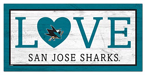 Fan Creations NHL San Jose Sharks Unisex San Jose Sharks Love Sign, Team Color, 6 x 12 - 757 Sports Collectibles