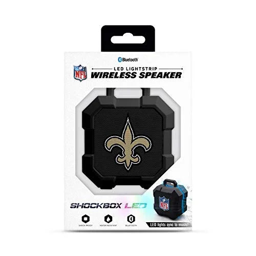 NFL New Orleans Saints Shockbox LED Wireless Bluetooth Speaker, Team Color - 757 Sports Collectibles